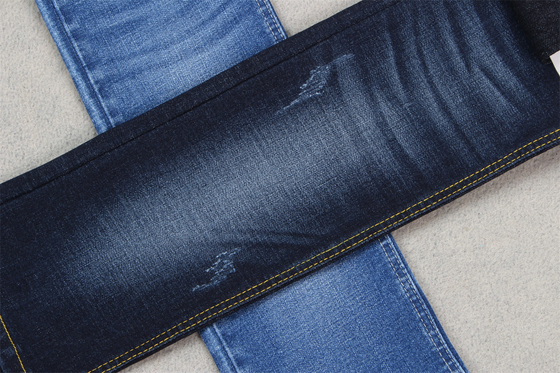 Indigo Azul Cruzado Denim Tejido Slub Estiramiento Completo 10.3 Una vez que los materiales de los jeans