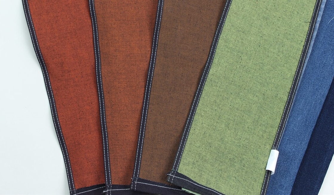 Por mayor 10 oz colorido de la parte trasera tejido de denim para los jeans
