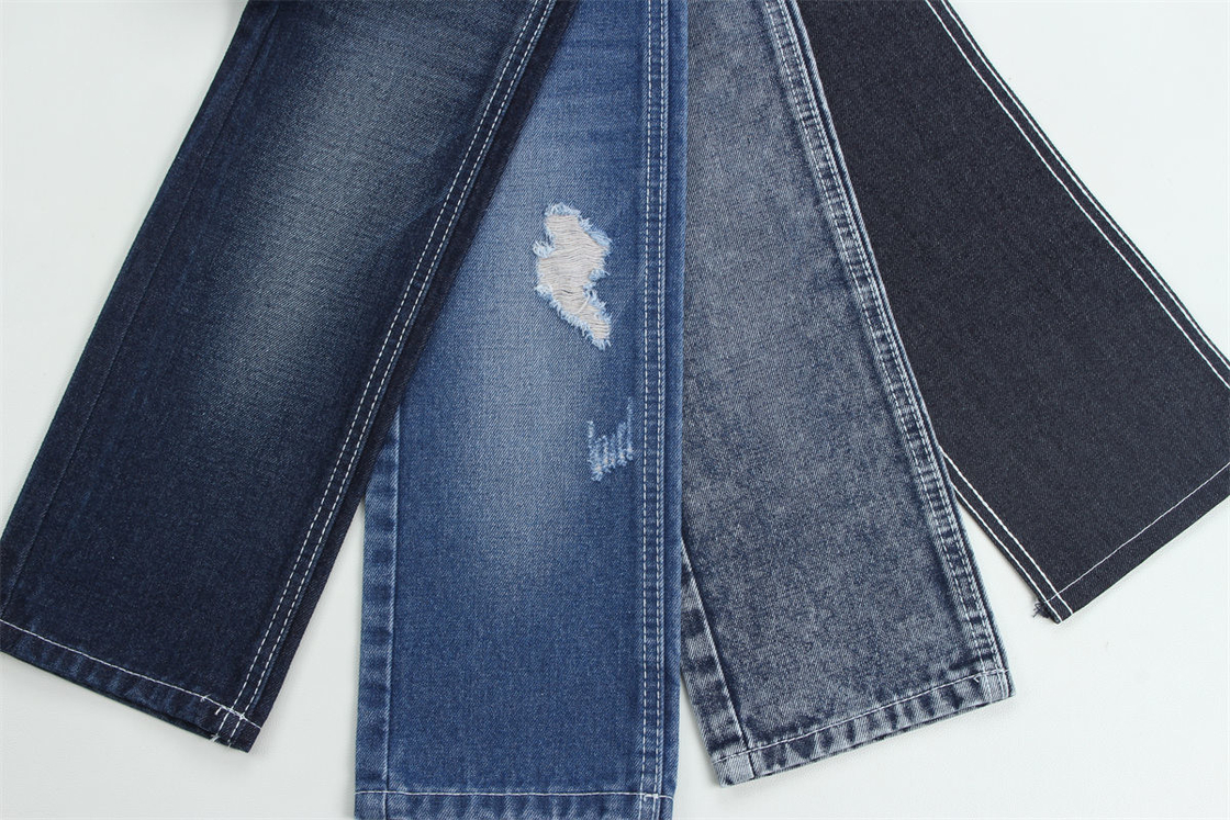 12.1 Oz Hacer una cerca de 3x1 de mano derecha con una rica textura de la superficie de algodón poliéster espandéx jeans textiles TR tejidos de denim