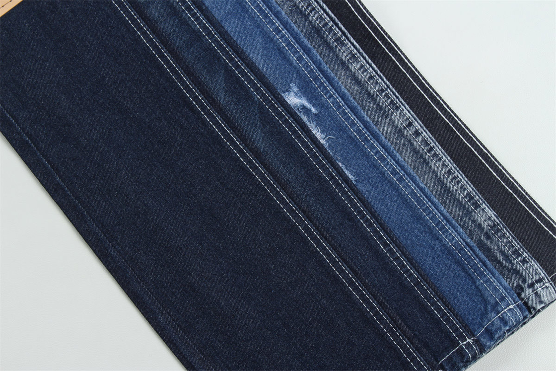 Menos de 2 dólares 12 onzas 190 cm Indigo algodón poliéster tejido rígido de denim para jeans