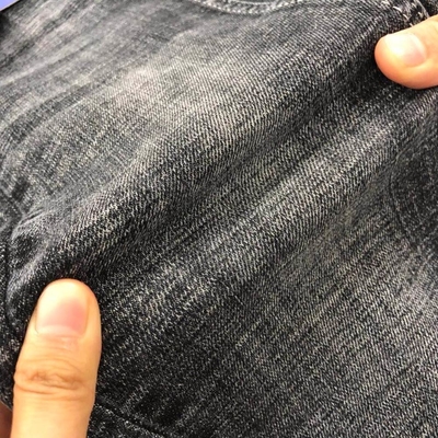 Negro estupendo lavado a la piedra del azufre de la tela de los vaqueros de Dualfx T400 Lycra del algodón elástico
