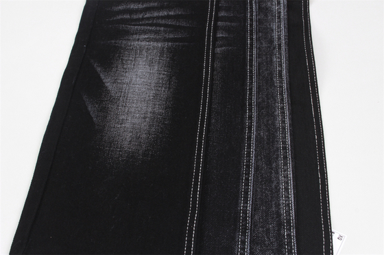 Black Shade 11.8Oz Tela de mezclilla de algodón y poliéster para faldas y pantalones cortos