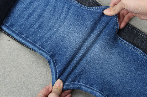 Buen precio tela de mezclilla de 10 oz con telas elásticas de material de jeans negros de azufre de sombreado cruzado en línea