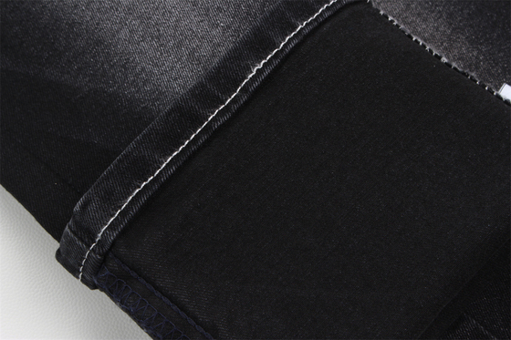 356gsm 10.5Oz Tela de mezclilla elástica Color negro 3/1 Sarga de mano derecha