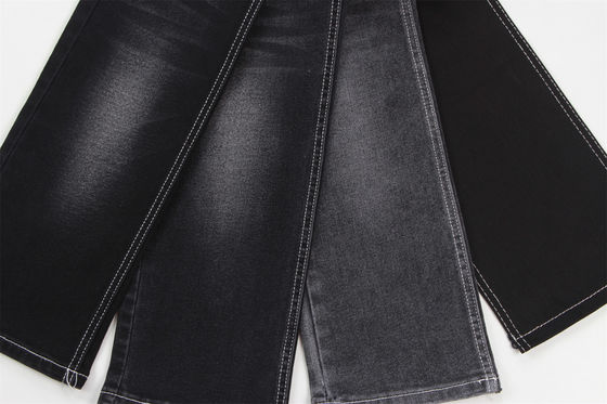 Buen precio Precio barato 10 oz de poliéster espandéx denim negro con elasticidad tejido de denim para jeans en línea