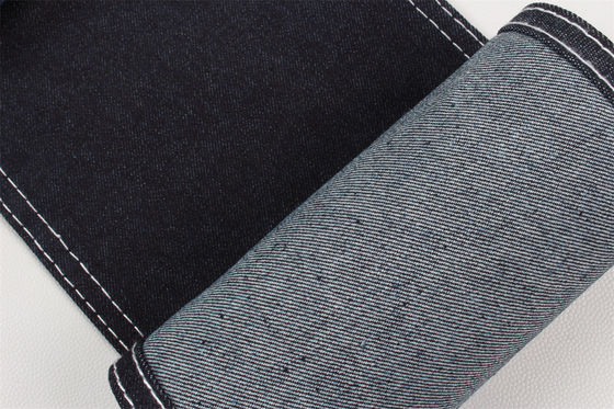 Buen precio Azul oscuro Tejido de pantalones vaqueros de algodón poliéster en línea