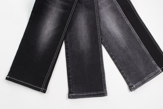 Venta caliente de 10 oz warp slub de alto estiramiento negro trasero tejido de denim tejido para jeans