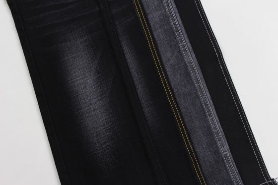 Buen precio 11.9 oz negro y negro trasero cruzado de tejido de pantalón vaquero de moda en línea