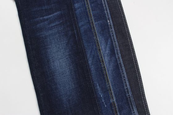 Buen precio Venta en caliente y al por mayor de tejido de pantalones vaqueros de color azul oscuro en línea