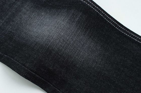 Buen precio 100% de algodón crosshatch slub denim tela rígida para el estilo de la moda 13 oz color negro Hot Sell To India mercado en línea