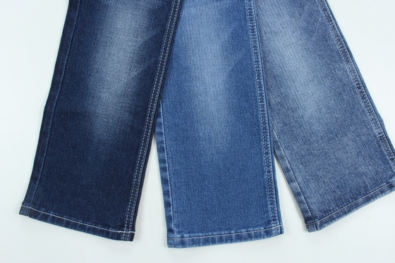 Tejido de jeans de estiramiento bajo de color azul oscuro de 10,3 oz.