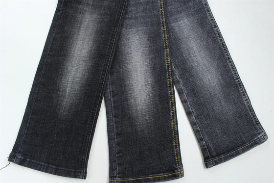 Tejido de denim de alta calidad negro oscuro de color cruzado de estiramiento de estiramiento de estiramiento para hombres jeans