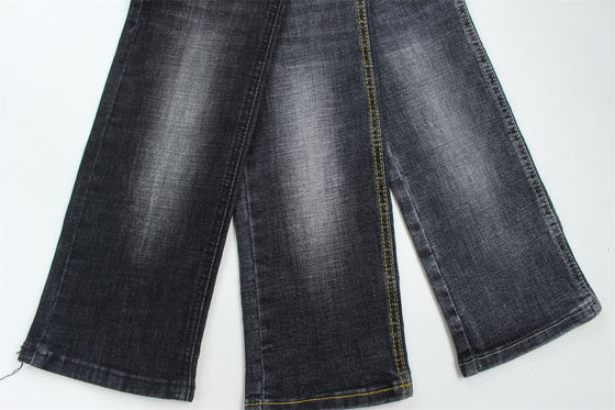 Buen precio Tejido de denim de alta calidad negro oscuro de color cruzado de estiramiento de estiramiento de estiramiento para hombres jeans en línea