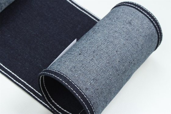 Tejido de denim de fibra reciclada en un azul muy profundo 11.5 oz Alta elasticidad