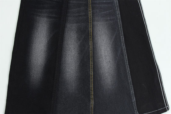 Tejido vaquero elástico negro negro de alta elasticidad con tejido satinado de licra