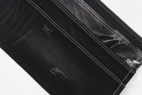Tejido vaquero elástico jaspeado negro oscuro de calidad superior para jeans