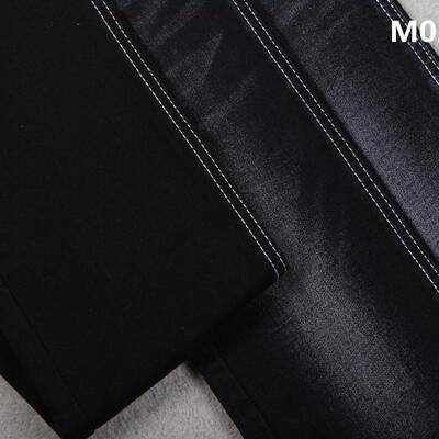 Buen precio Tela de mezclilla elástica de algodón slub de 10.5 oz color negro azabache en línea