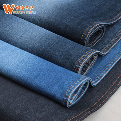 Buen precio Efecto Warp Slub Cotton/poly Elastano Niñas Jeans Tejido Denim en línea