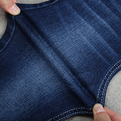 Buen precio 9.4 oz Tela de mezclilla azul índigo, algodón, poliéster, spandex, elástico potente, peso medio en línea