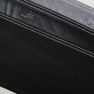 Buen precio 11.5 oz 55% de algodón 45% de poliéster negro negro de jeans tejido en línea