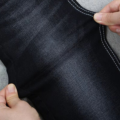 Buen precio 10.2 OZ Tela de Mezclilla Negra/Negra de Alta Elasticidad para Jeans de Mujer o Pantalones de Niña por Listo para Enviar en línea