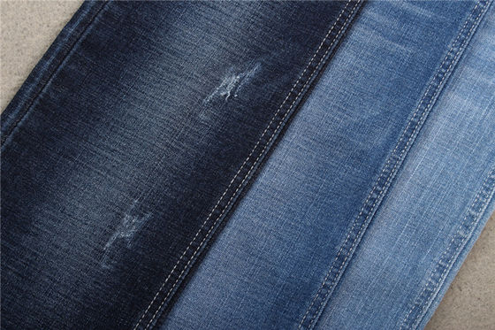Altas telas de los vaqueros del spandex de algodón de la marca de rayitas cruzadas de la tela del jean elastizado de 10,8 onzas