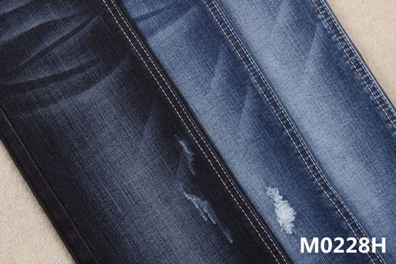 Buen precio Tela 1,5% del dril de algodón de la marca de rayitas cruzadas del estiramiento del rayón del algodón de la gata de Spandex 11oz para Jean en línea