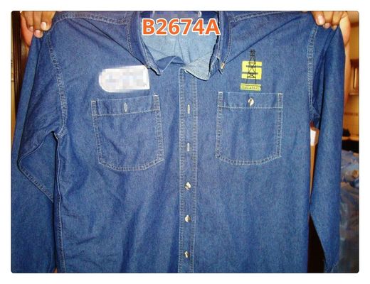 Buen precio 8 onzas tela 100% del jean elastizado del añil del algodón de los vaqueros de 271 G/M para los pantalones en línea