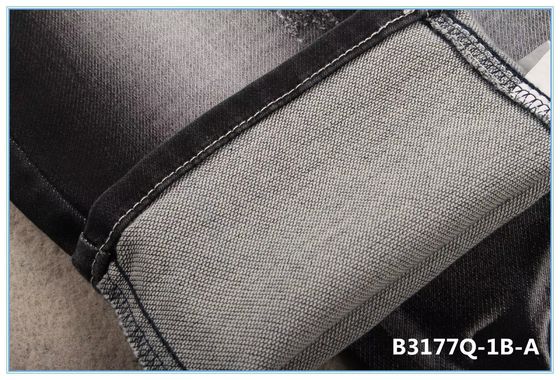 Buen precio 9.3 oz de tela de denim de doble capa para pantalones vaqueros como el tejido de punto Mercerizado Finish Sulfur Negro en línea